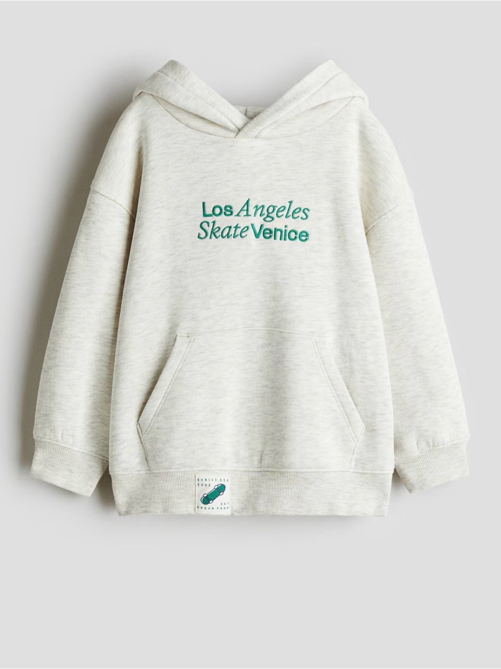 H&M Cream Hoodie with Green "Los Angeles Skate Venice" Logo